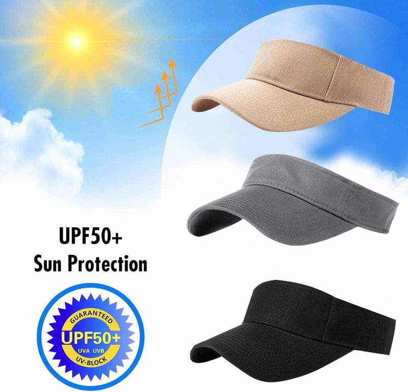 AZJ Store Sun Visor Hats for Women Men Adjustable UV Protection Outdoor Sports Golf Running Sun Caps - Image 4